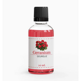 Fles geraniumgeur olie geurolie -geranium voor aromatherapie en ontspanning